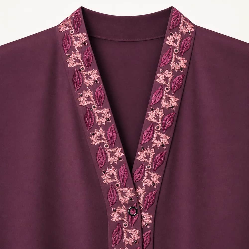 Floral Cuff Embroidered Abaya