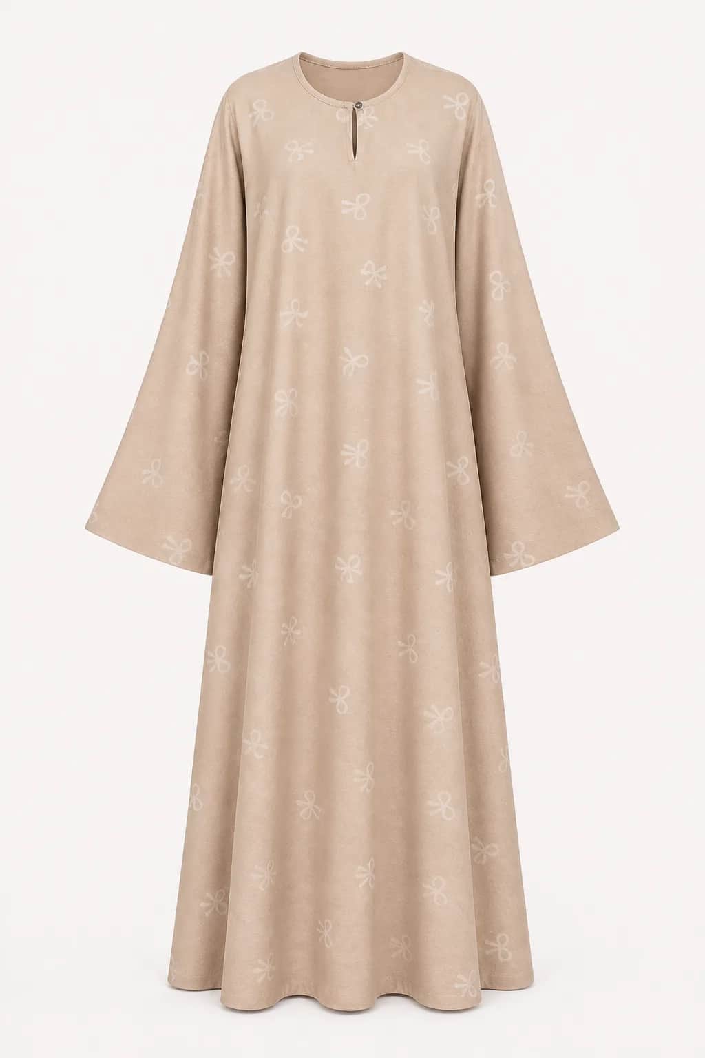Bow Print Self Printed Abaya