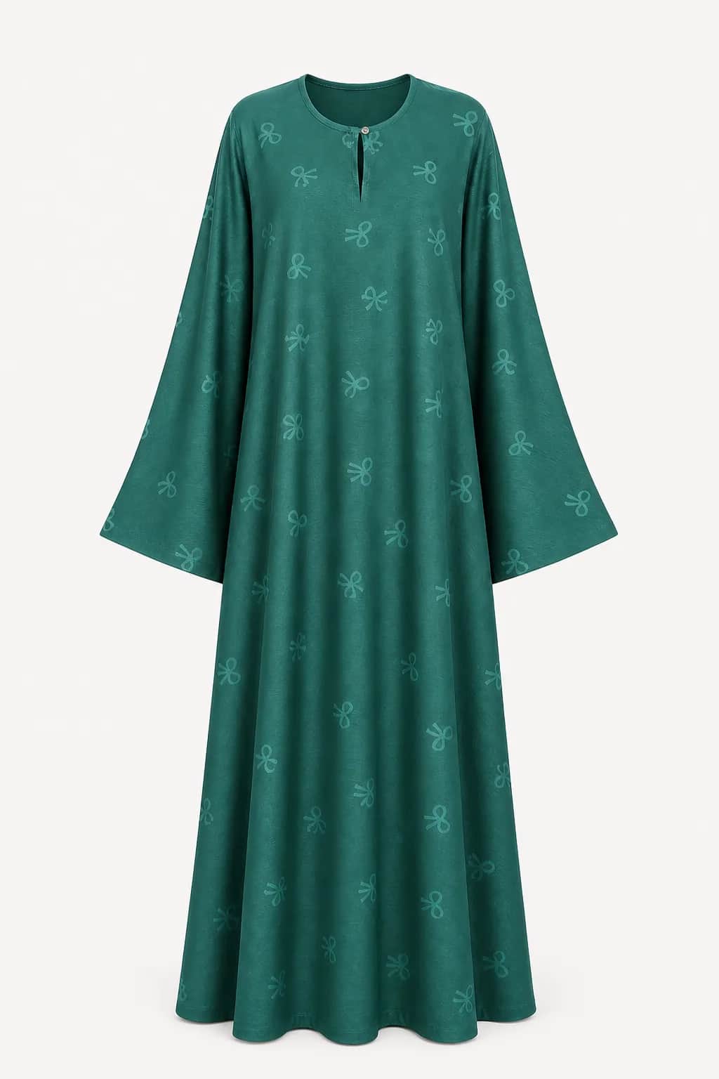 Bow Print Self Printed Abaya