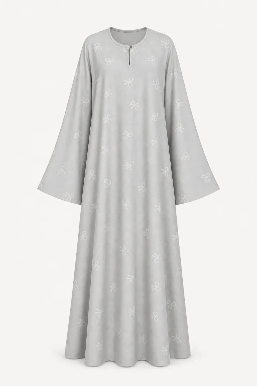 Bow Print Self Printed Abaya