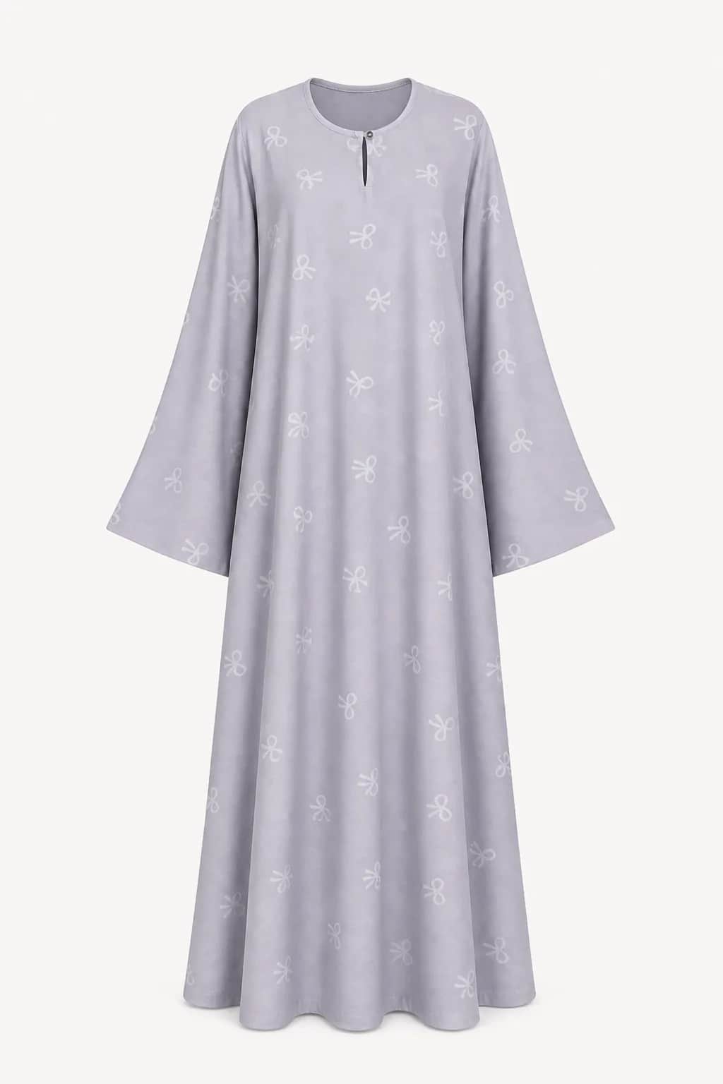 Bow Print Self Printed Abaya