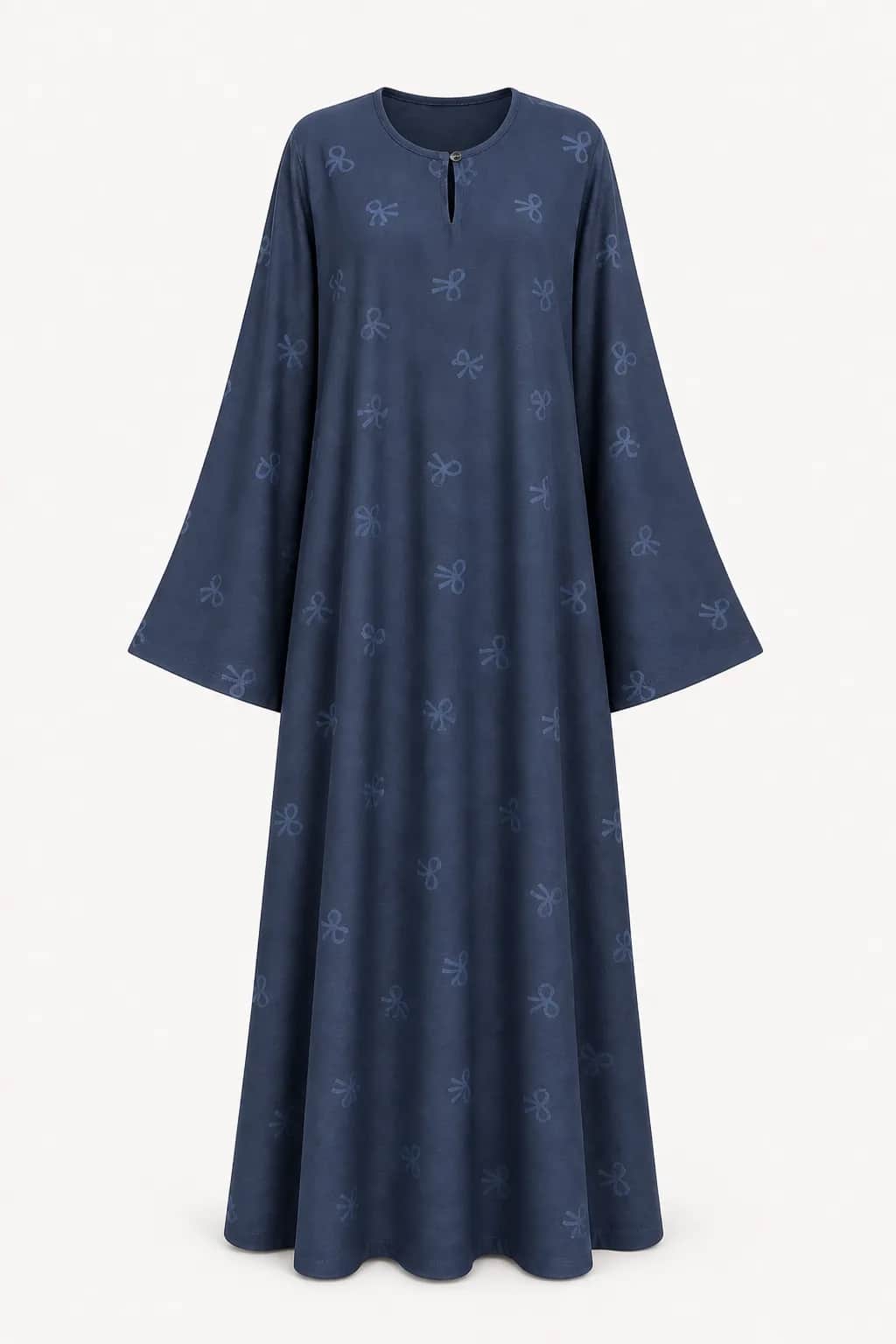 Bow Print Self Printed Abaya