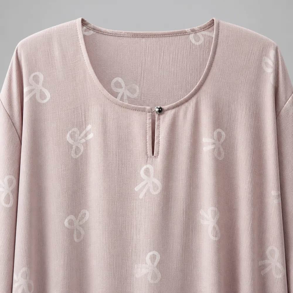 Bow Print Self Printed Abaya