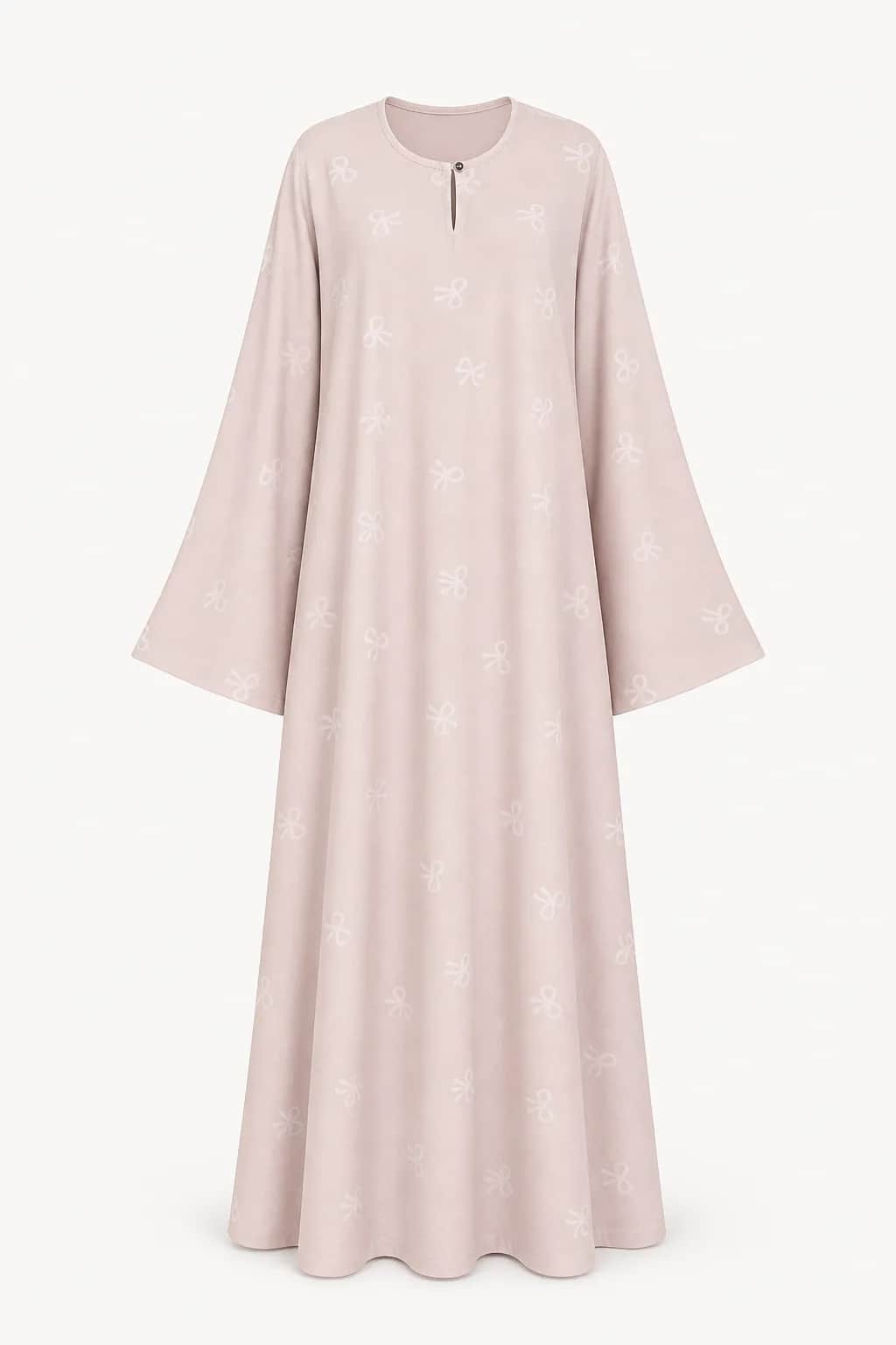 Bow Print Self Printed Abaya