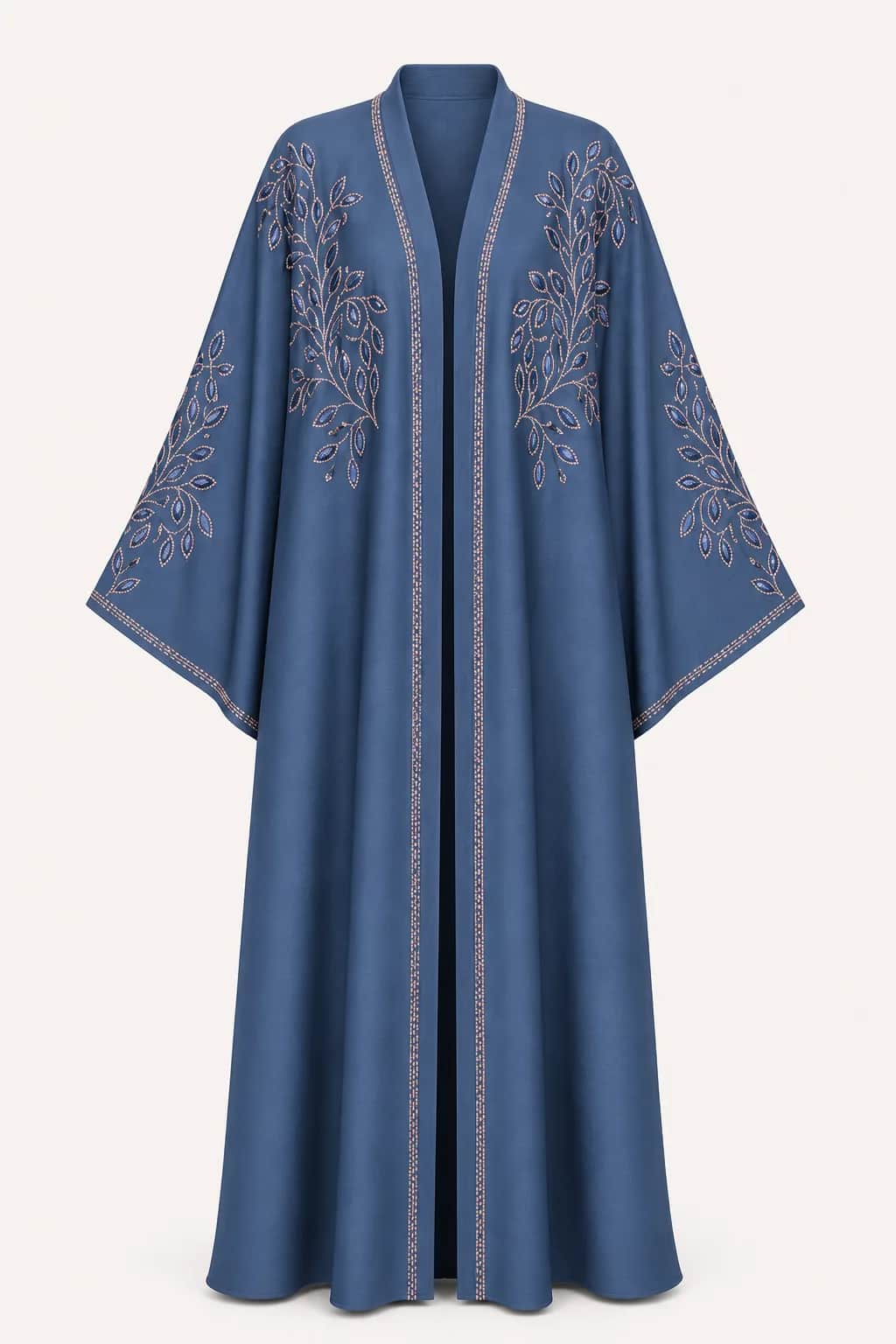 Rose Gold Leaf Embroidered Abaya