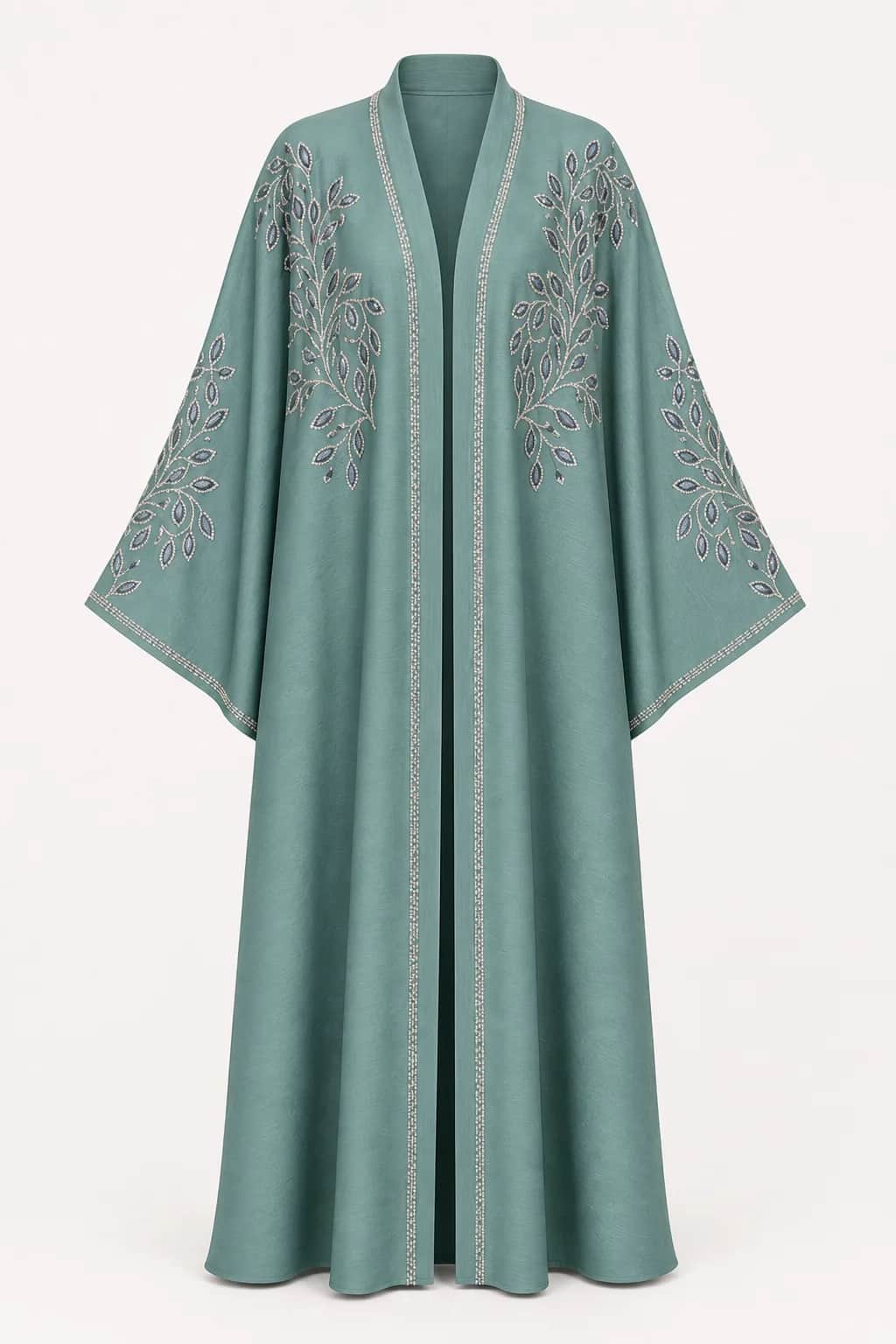 Rose Gold Leaf Embroidered Abaya