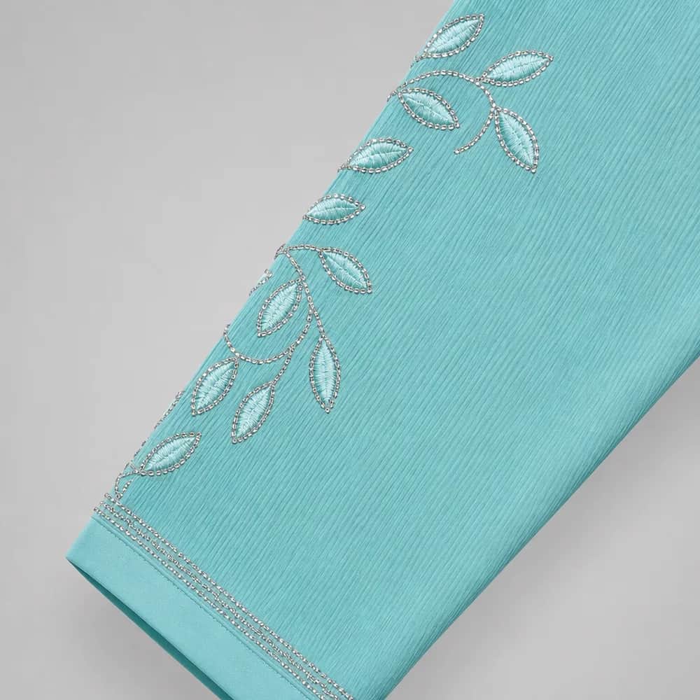 Rose Gold Leaf Embroidered Abaya