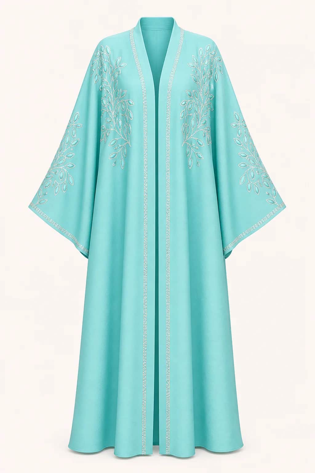 Rose Gold Leaf Embroidered Abaya