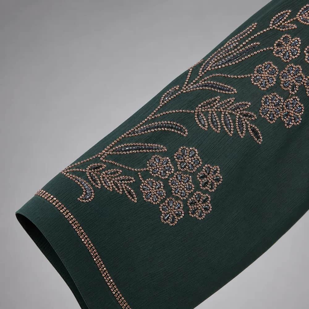 Rose Gold Floral Stone Abaya