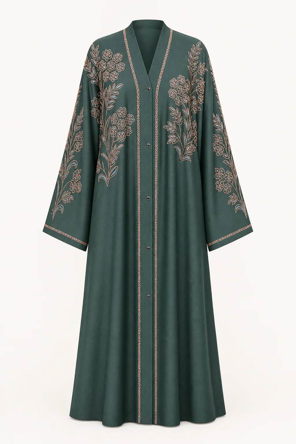 Rose Gold Floral Stone Abaya