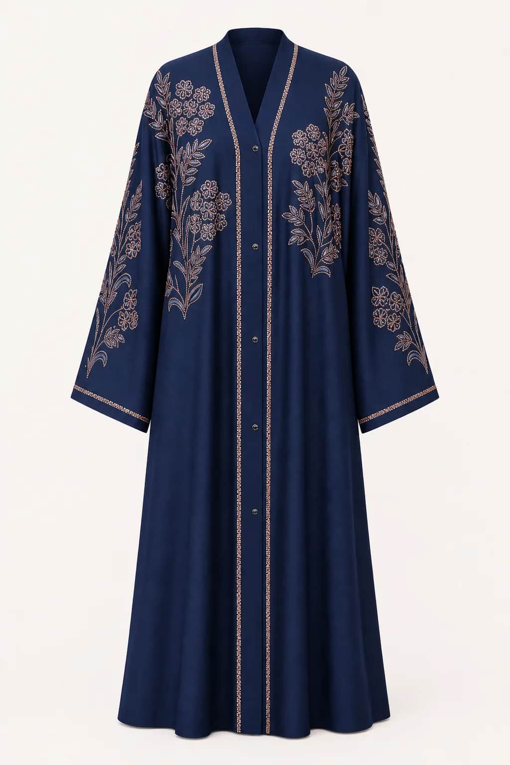 Rose Gold Floral Stone Abaya