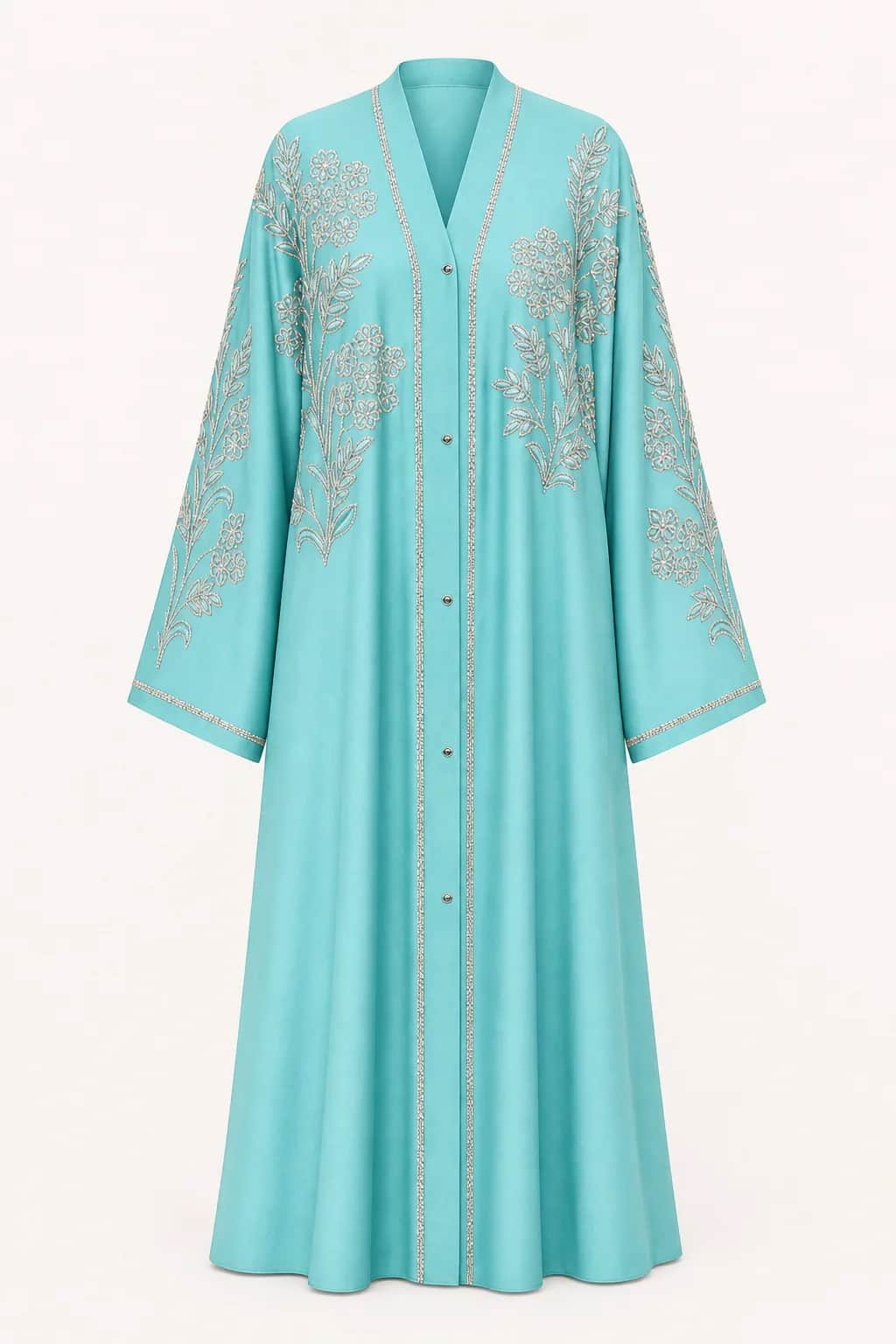 Rose Gold Floral Stone Abaya