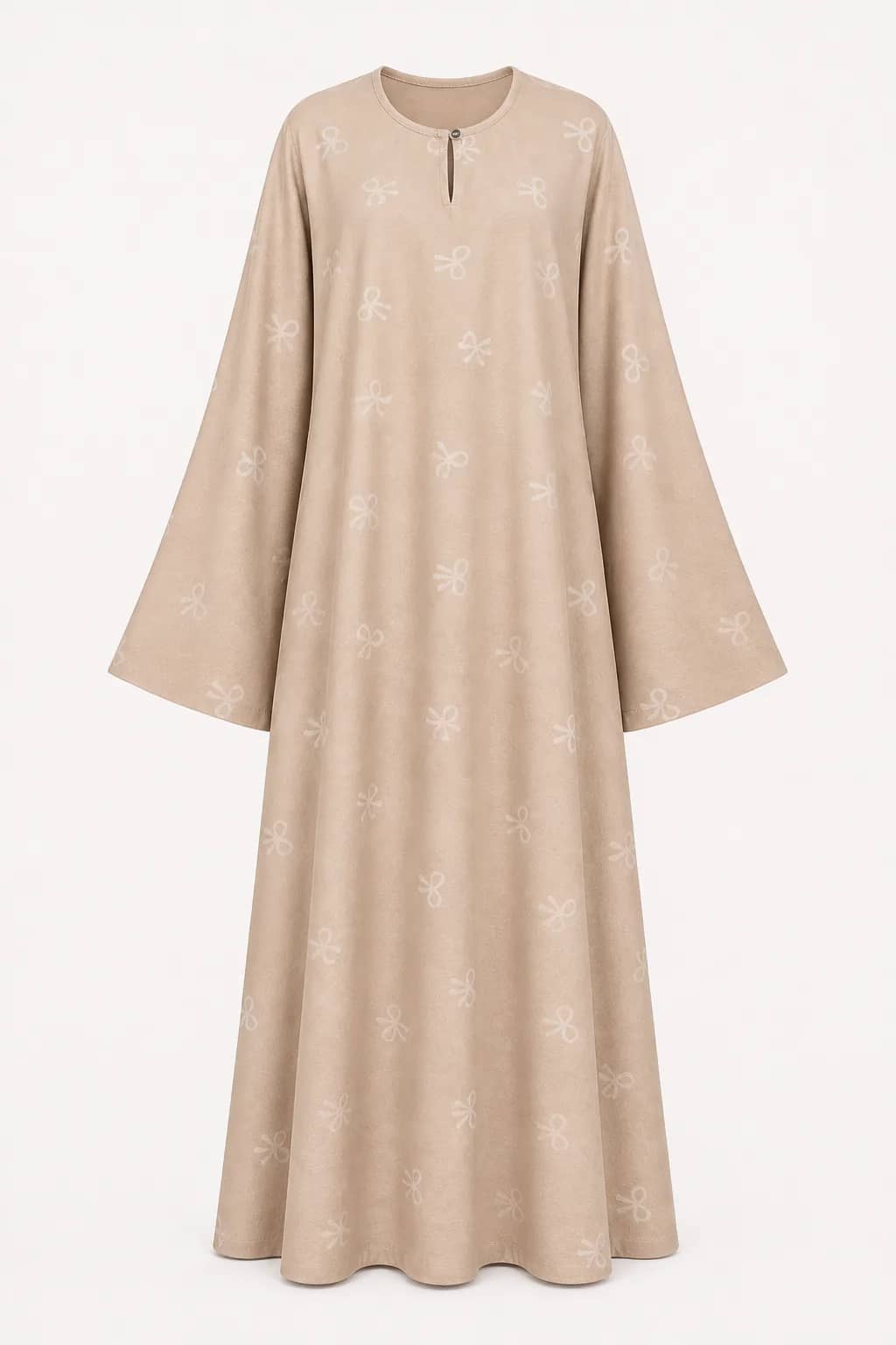 Bow Print Self Printed Abaya