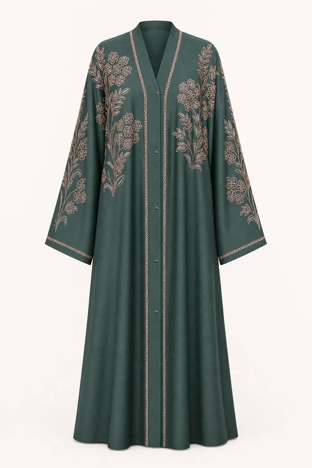 Rose Gold Floral Stone Abaya